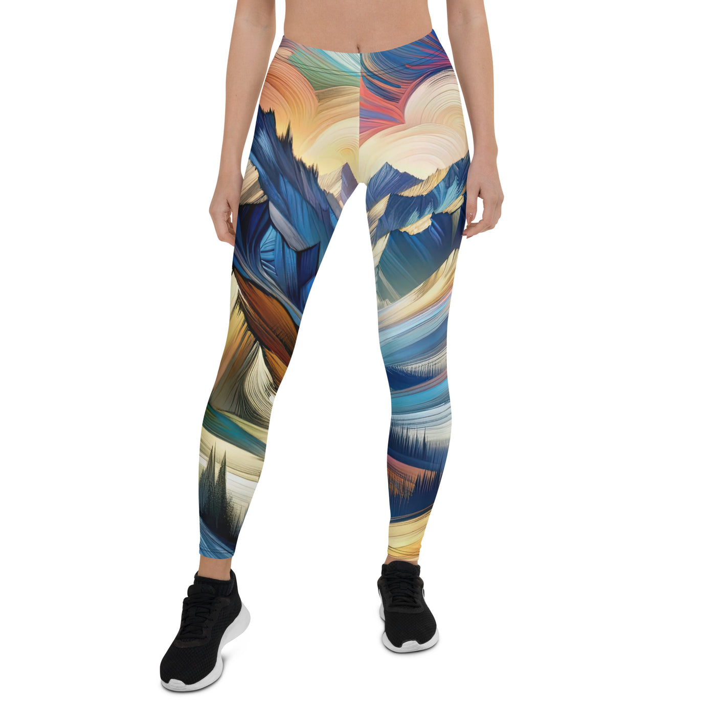 Alpen in abstrakter Expressionismus-Manier, wilde Pinselstriche - Leggings (All-Over Print) berge xxx yyy zzz XL