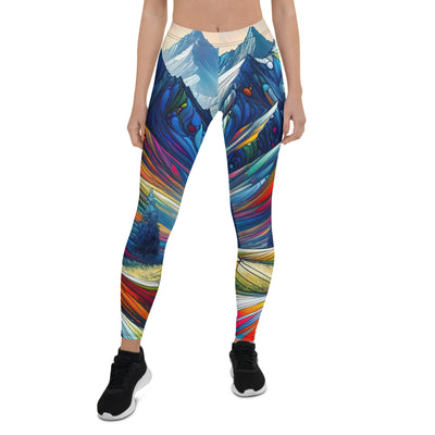 Surreale Alpen in abstrakten Farben, dynamische Formen der Landschaft - Leggings (All-Over Print) camping xxx yyy zzz XL