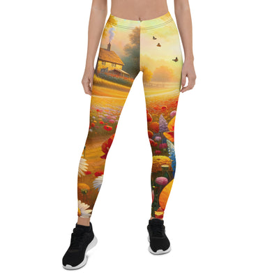 Ölgemälde eines Blumenfeldes im Sonnenuntergang, leuchtende Farbpalette - Leggings (All-Over Print) camping xxx yyy zzz XL