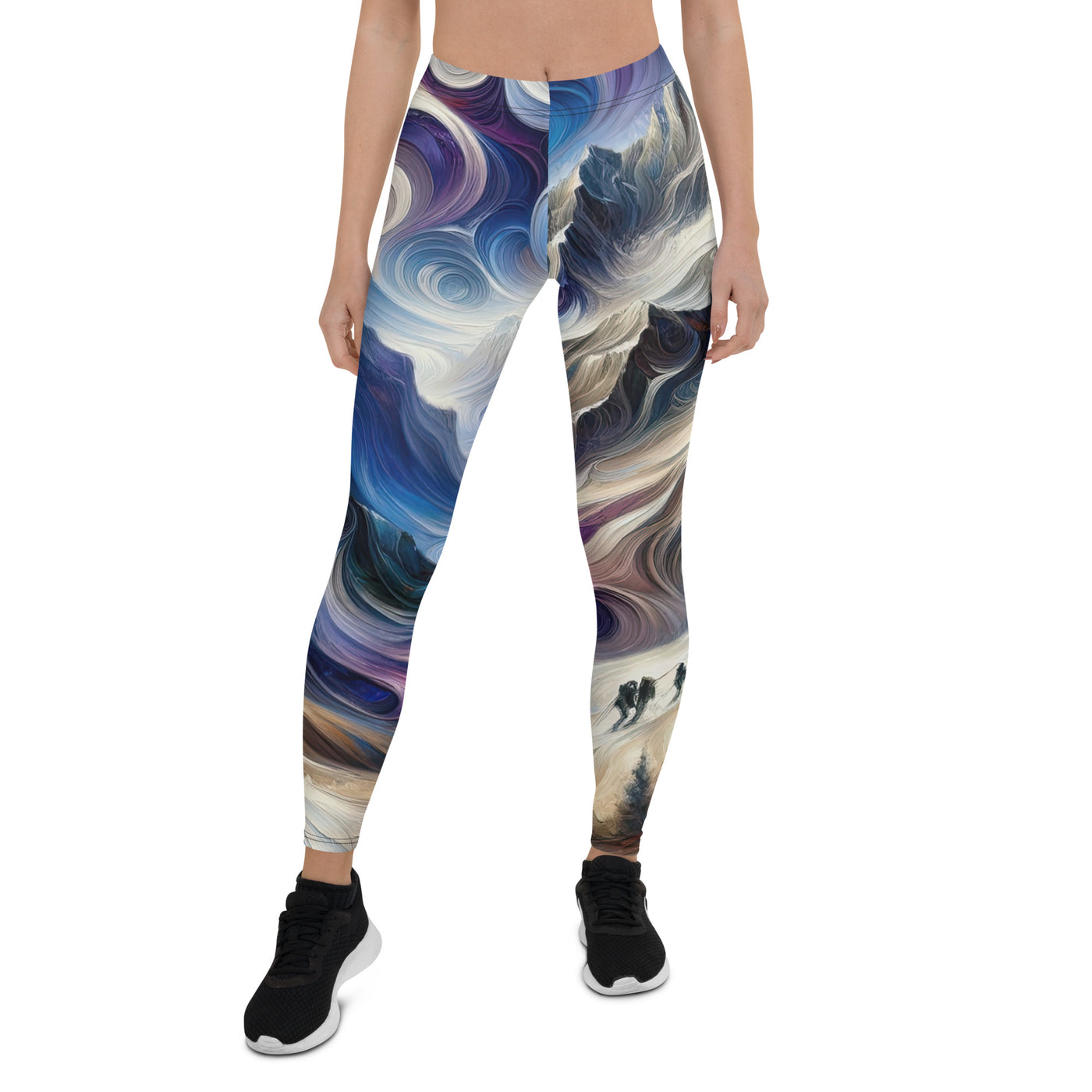 Ölgemälde der Alpen in abstraktem Expressionismus, wilde Naturdarstellung - Leggings (All-Over Print) berge xxx yyy zzz XL