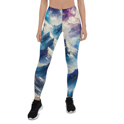 Alpenabstraktion mit dramatischem Himmel in Öl - Leggings (All-Over Print) berge xxx yyy zzz XL