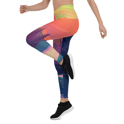 Berge, Fluss, Sonnenuntergang - Malerei - Leggings (All-Over Print) berge xxx