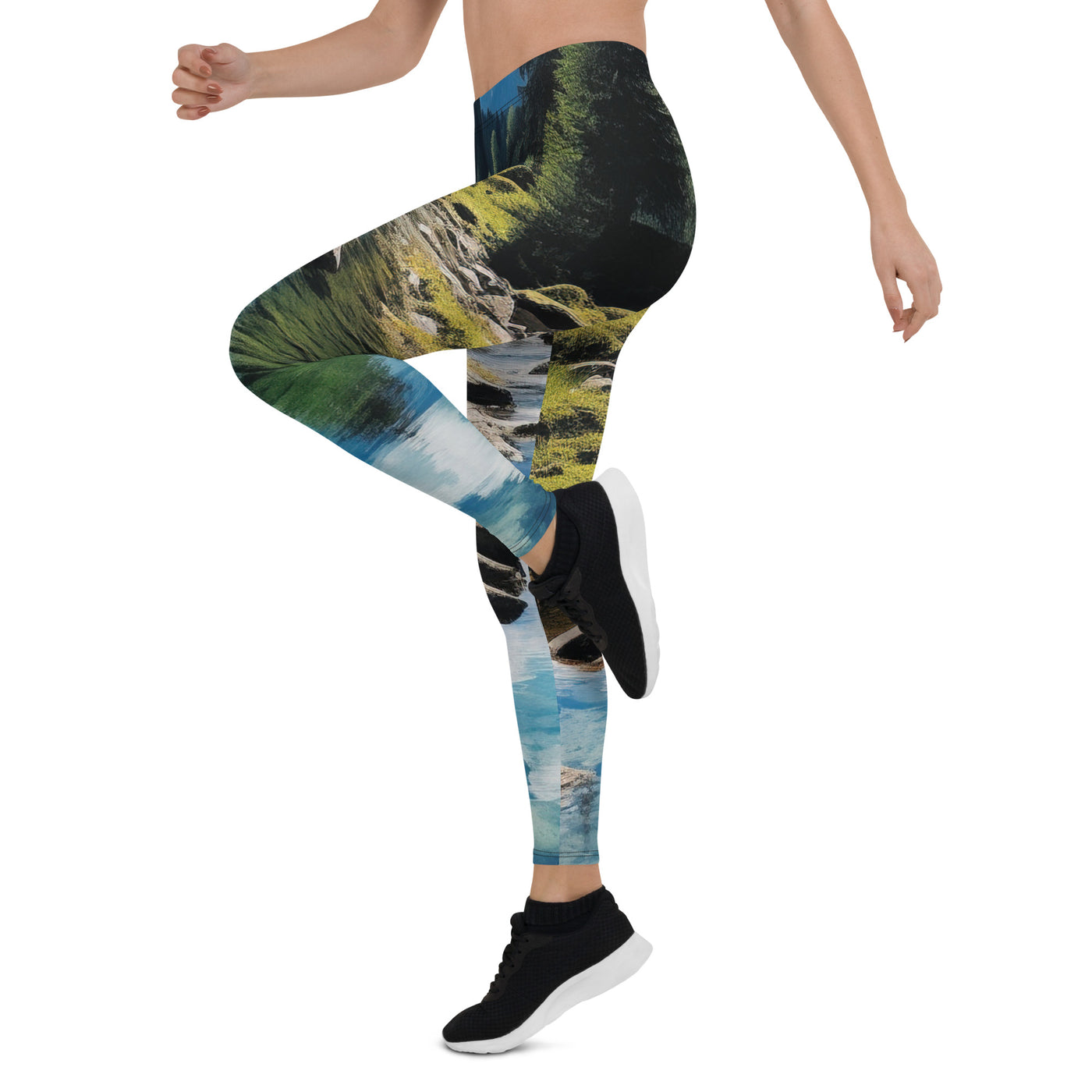 Österreichische Alpen und steiniger Bach - Leggings (All-Over Print) berge xxx