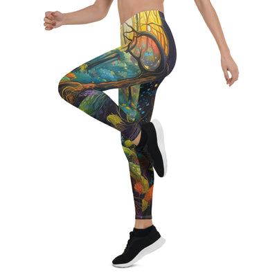 Wald und Wanderweg - Bunte, farbenfrohe Malerei - Leggings (All-Over Print) camping xxx