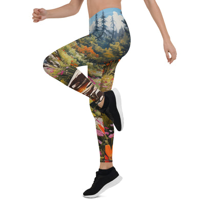 Berge, schöne Blumen und Bach im Wald - Leggings (All-Over Print) berge xxx