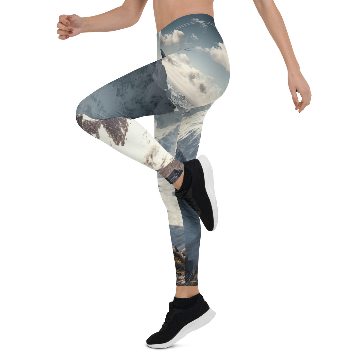 Wanderer auf Berg von hinten - Malerei - Leggings (All-Over Print) berge xxx