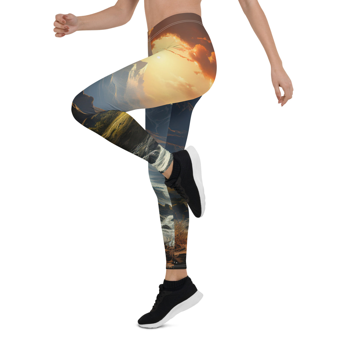 Berge, Sonne, steiniger Bach und Wolken - Epische Stimmung - Leggings (All-Over Print) berge xxx