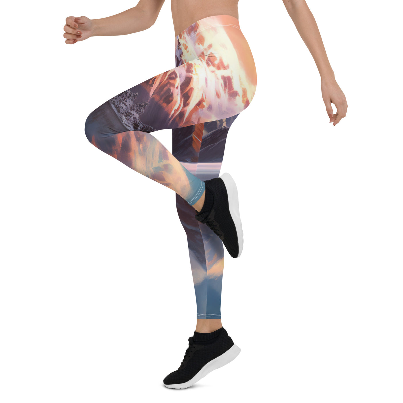 Berg und Bergsee - Landschaftsmalerei - Leggings (All-Over Print) berge xxx