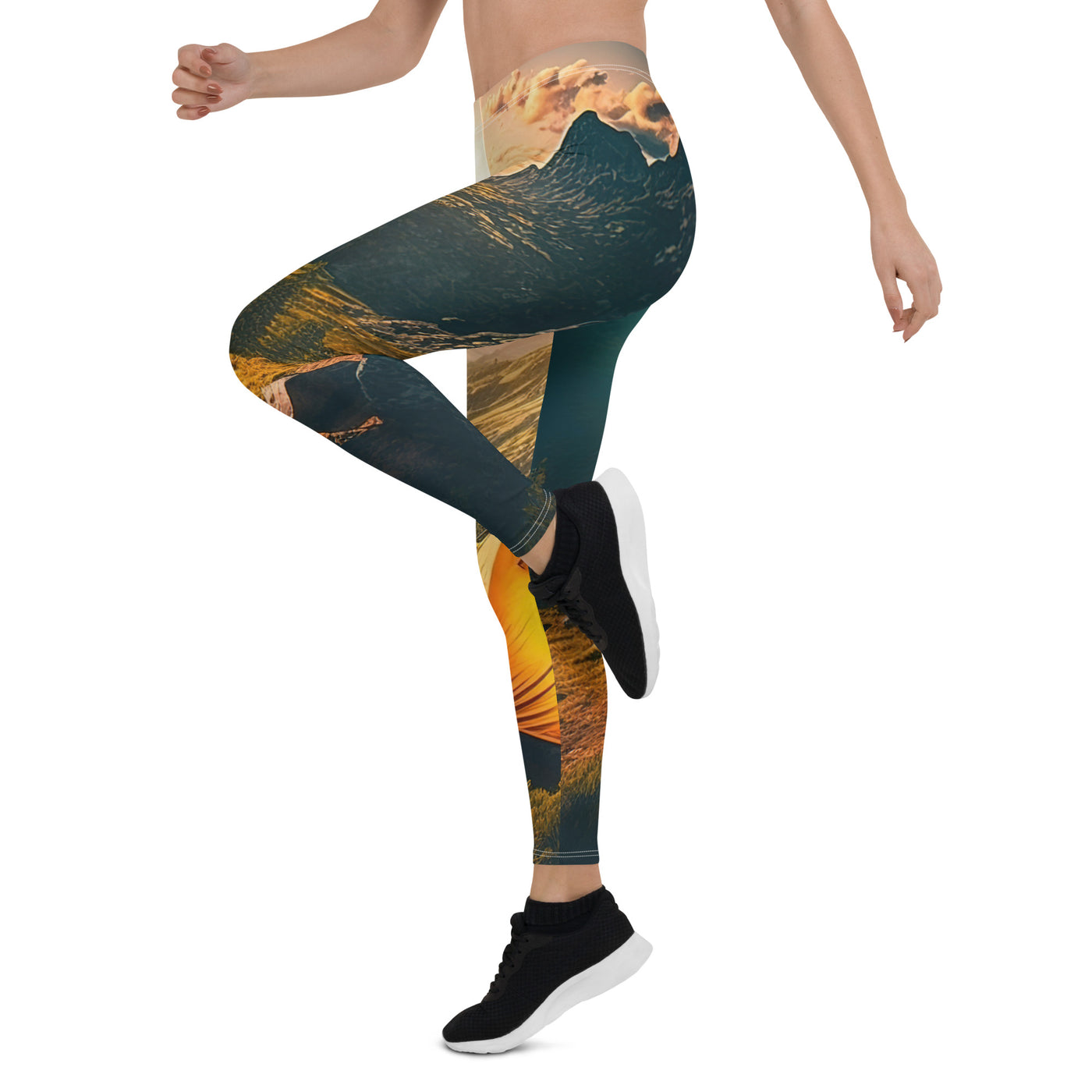 Zelt auf Berg im Sonnenaufgang - Landschafts - Leggings (All-Over Print) camping xxx