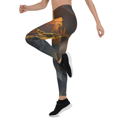 Wunderschöne Himalaya Gebirge im Nebel und Sonnenuntergang - Malerei - Leggings (All-Over Print) berge xxx