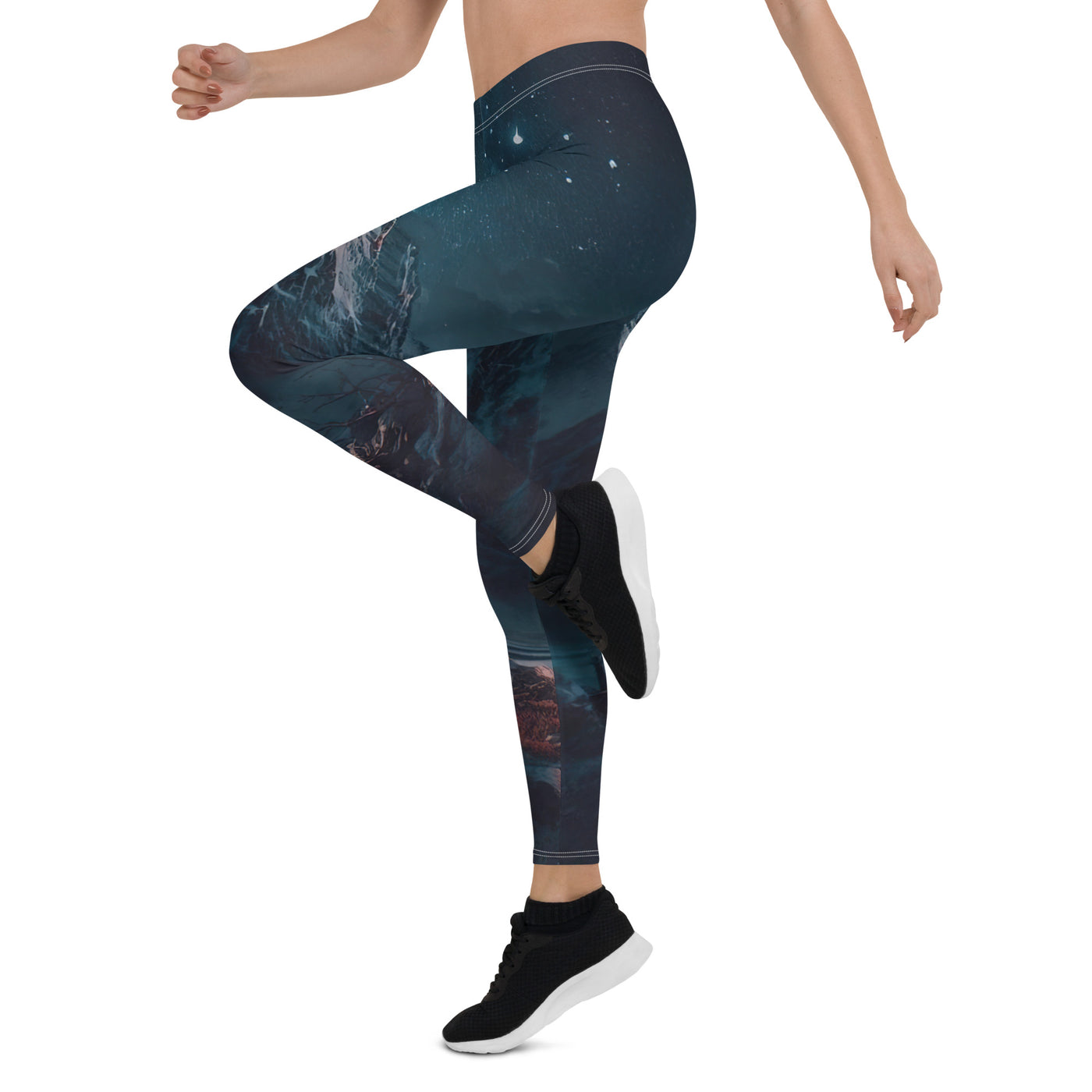 Zelt und Berg in der Nacht - Sterne am Himmel - Landschaftsmalerei - Leggings (All-Over Print) camping xxx