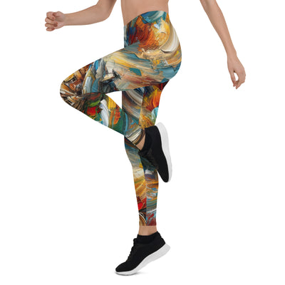 Expressionistisches Farbchaos der Alpen und Schönheit der Berge - Abstrakt - Leggings (All-Over Print) berge xxx yyy zzz