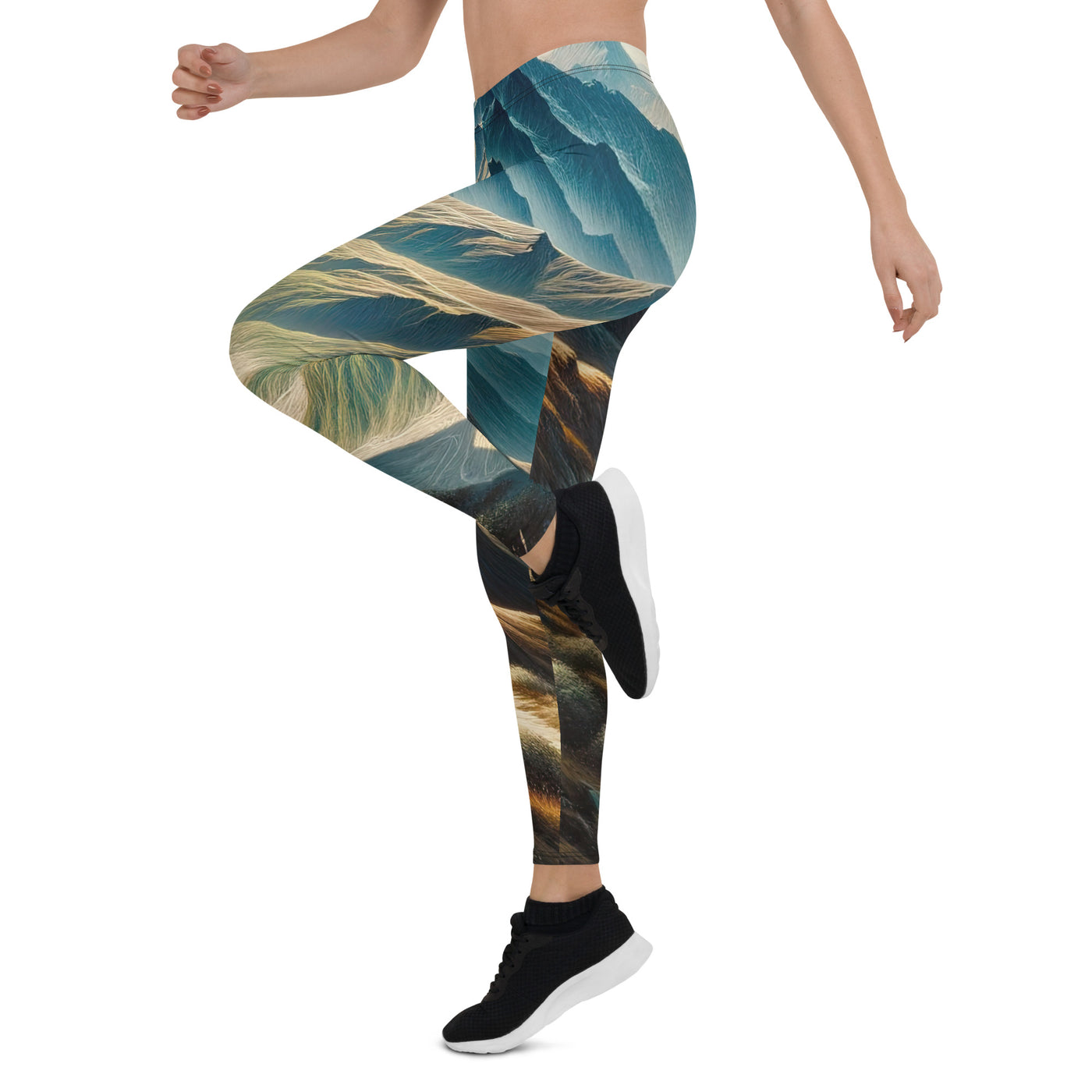 Berglandschaft: Acrylgemälde mit hervorgehobenem Pfad - Leggings (All-Over Print) berge xxx yyy zzz