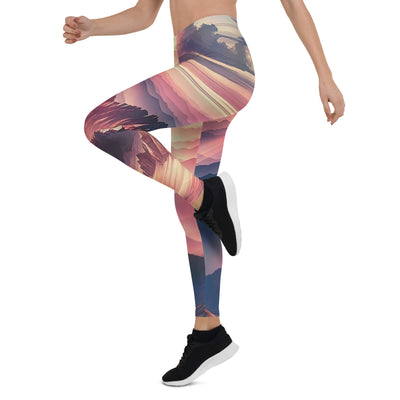 Schöne Berge bei Sonnenaufgang: Malerei in Pastelltönen - Leggings (All-Over Print) berge xxx yyy zzz