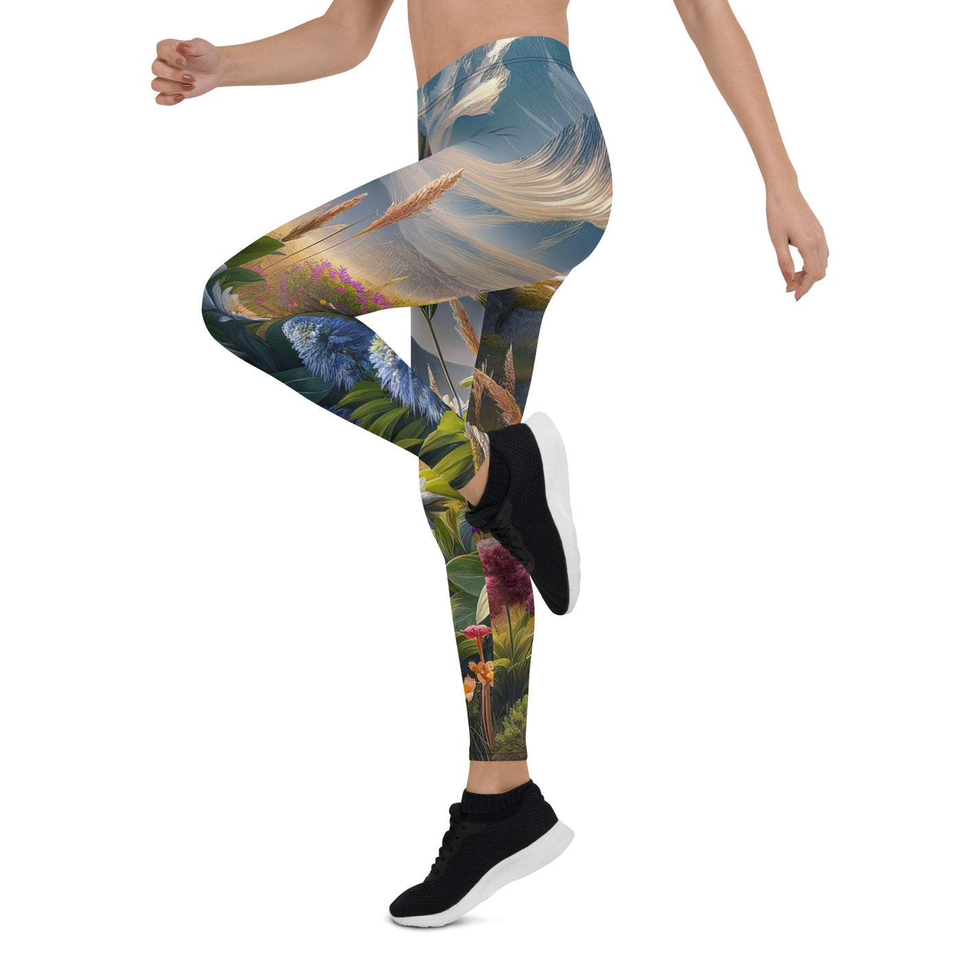 Alpine Flora: Digitales Kunstwerk mit lebendigen Blumen - Leggings (All-Over Print) berge xxx yyy zzz