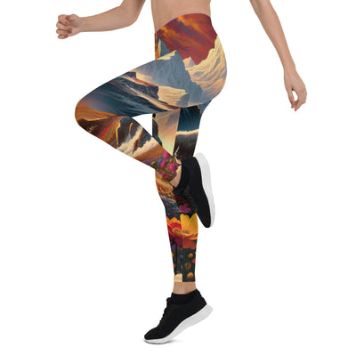 Magischer Alpenabend mit Hochlandkuh und goldener Sonnenkulisse - Leggings (All-Over Print) berge xxx yyy zzz