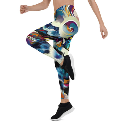 Alpensee im Zentrum eines abstrakt-expressionistischen Alpen-Kunstwerks - Leggings (All-Over Print) berge xxx yyy zzz