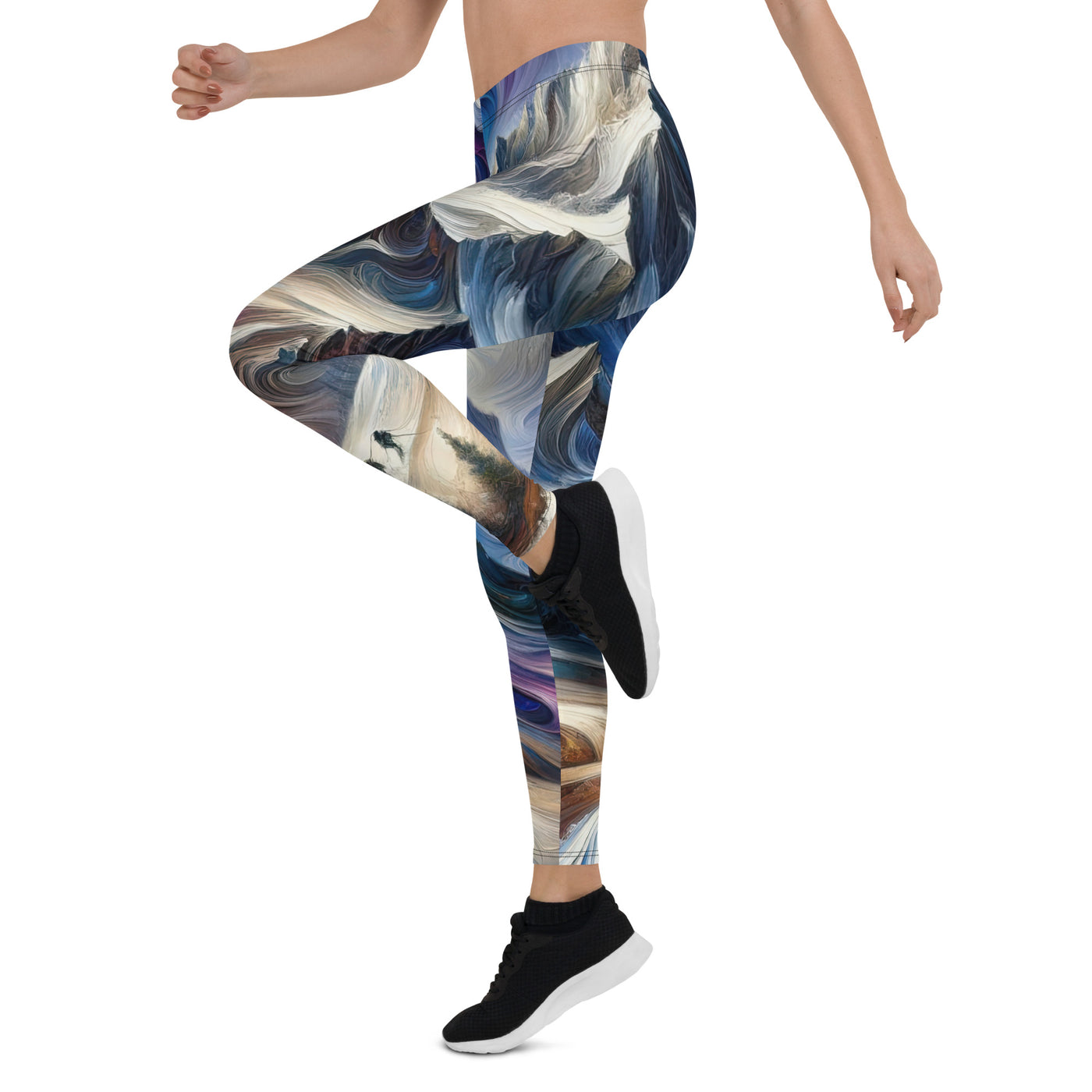 Ölgemälde der Alpen in abstraktem Expressionismus, wilde Naturdarstellung - Leggings (All-Over Print) berge xxx yyy zzz