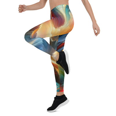 Lebendige abstrakte Alpendarstellung in populärem Kunststil - Leggings (All-Over Print) berge xxx yyy zzz