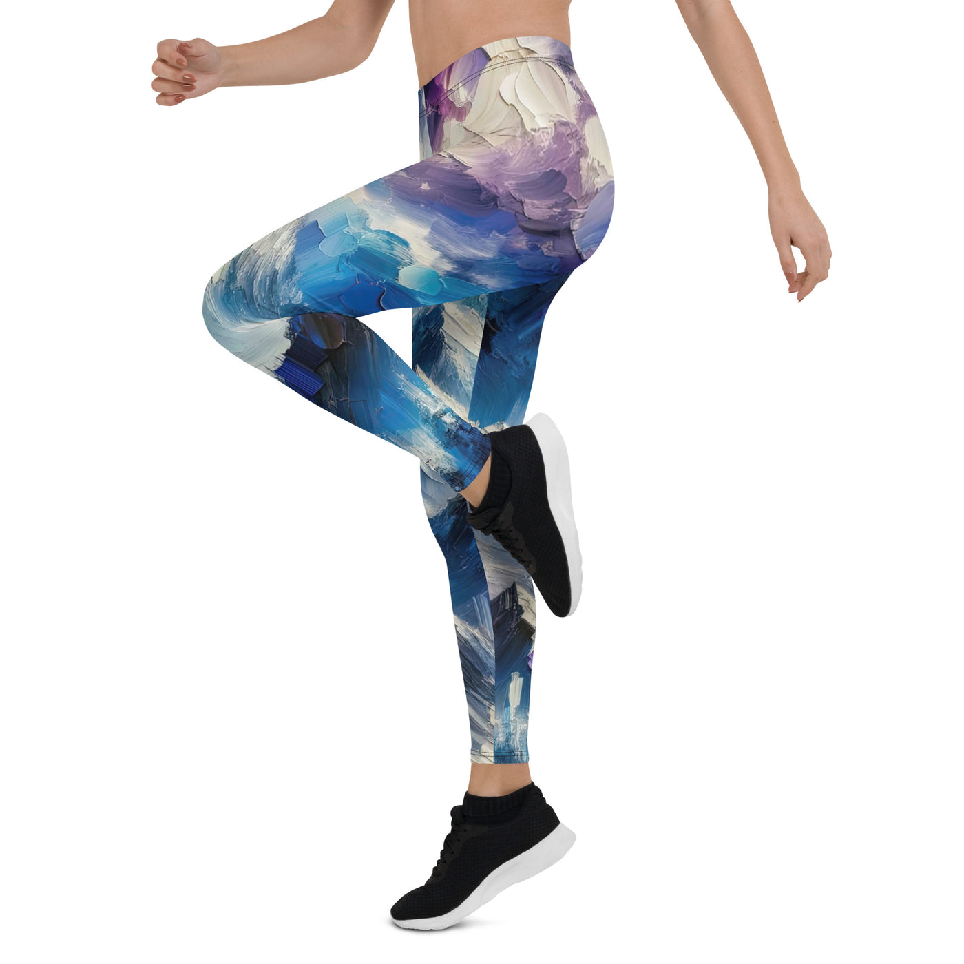 Alpenabstraktion mit dramatischem Himmel in Öl - Leggings (All-Over Print) berge xxx yyy zzz