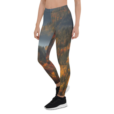 Berge, Wald und Nebel - Malerei - Leggings (All-Over Print) berge xxx