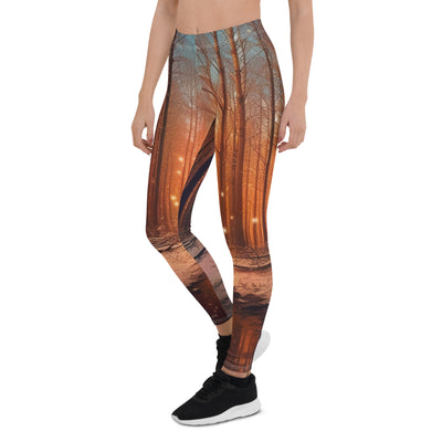 Bäume im Winter, Schnee, Sonnenaufgang und Fluss - Leggings (All-Over Print) camping xxx