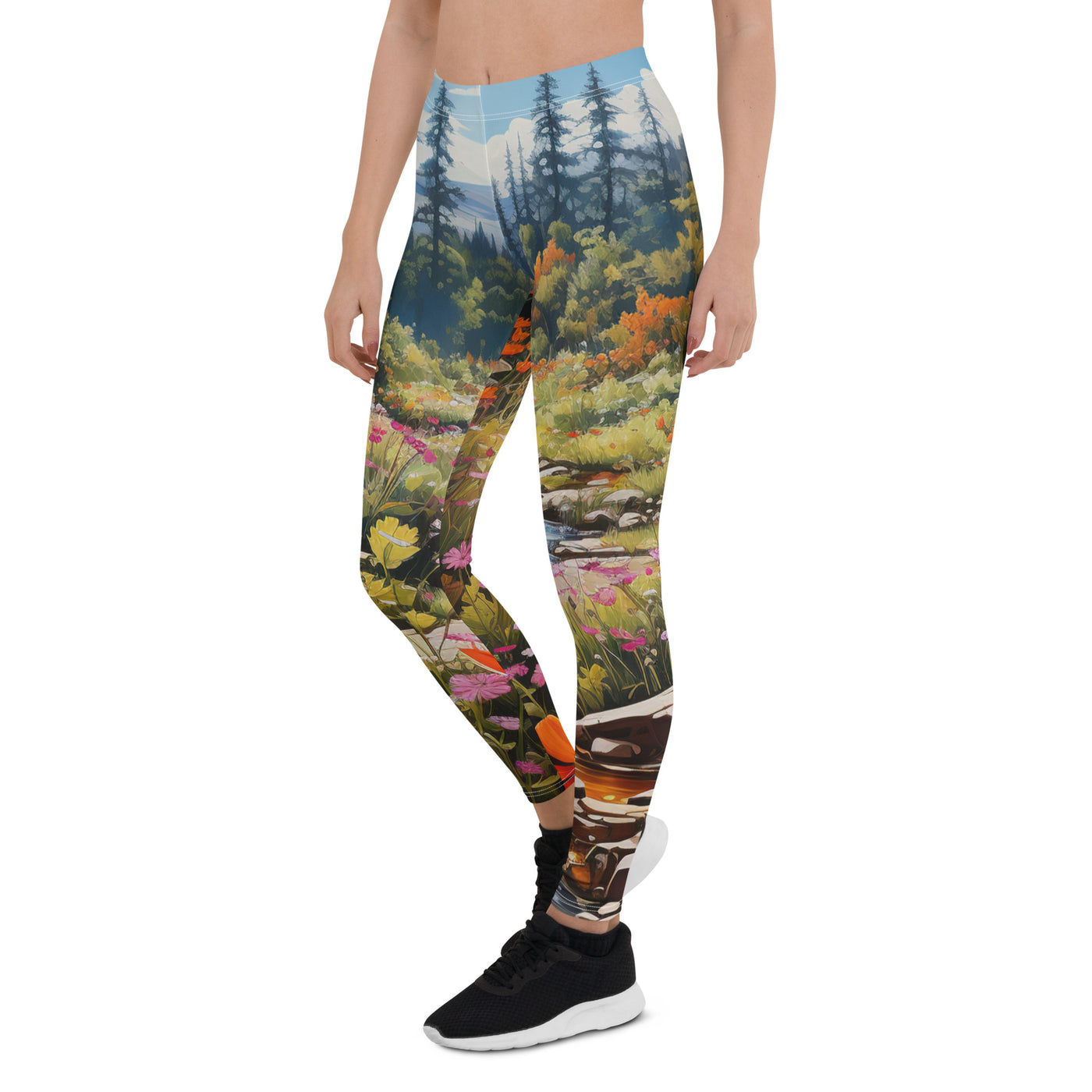 Berge, schöne Blumen und Bach im Wald - Leggings (All-Over Print) berge xxx