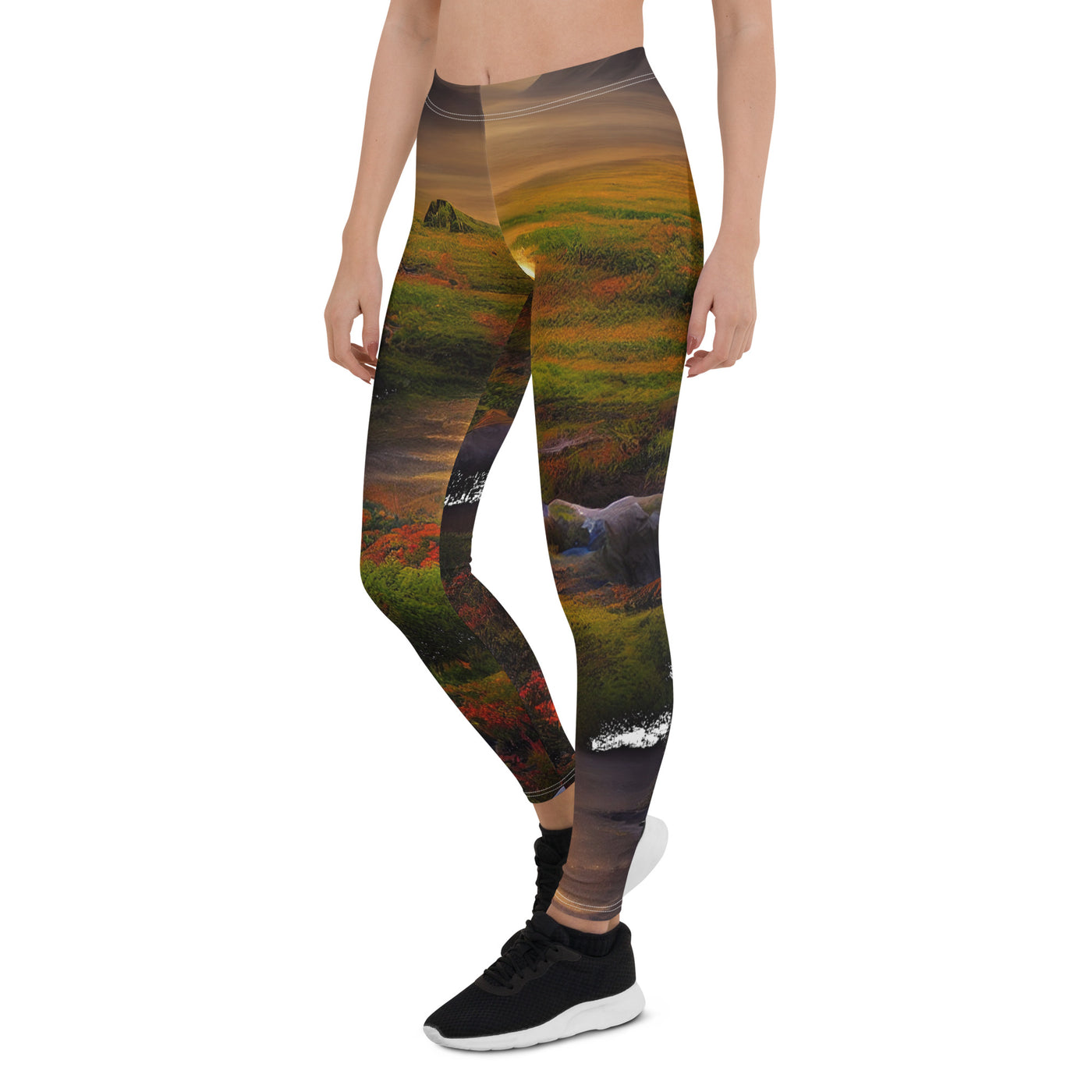 Landschaft mit wilder Atmosphäre - Malerei - Leggings (All-Over Print) berge xxx