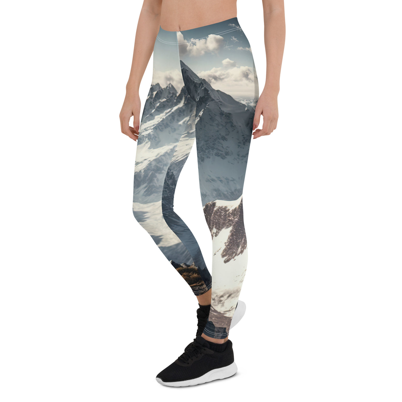 Wanderer auf Berg von hinten - Malerei - Leggings (All-Over Print) berge xxx