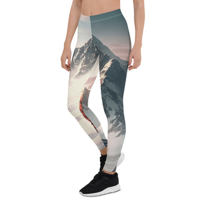 Wanderer von hinten vor einem Berg - Malerei - Leggings (All-Over Print) berge xxx