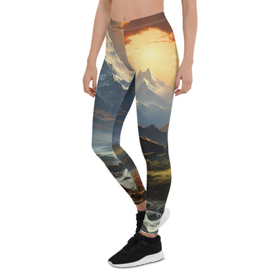 Berge, Sonne, steiniger Bach und Wolken - Epische Stimmung - Leggings (All-Over Print) berge xxx