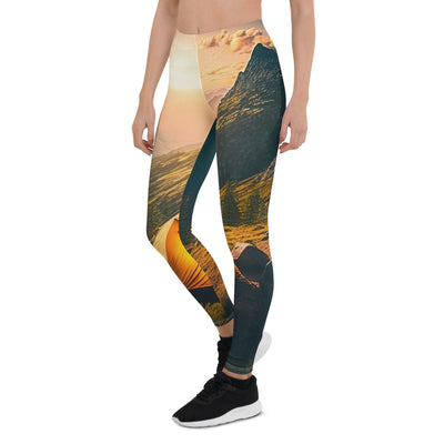 Zelt auf Berg im Sonnenaufgang - Landschafts - Leggings (All-Over Print) camping xxx