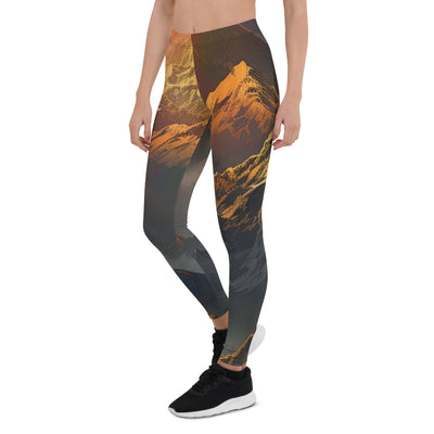 Wunderschöne Himalaya Gebirge im Nebel und Sonnenuntergang - Malerei - Leggings (All-Over Print) berge xxx