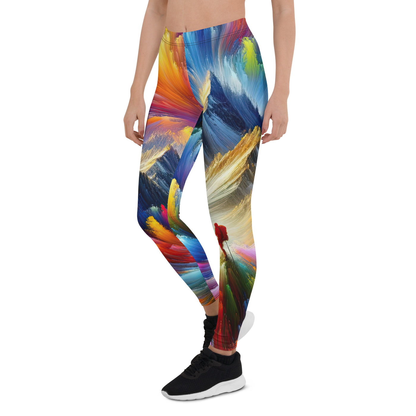 Alpen im Farbsturm mit erleuchtetem Wanderer - Abstrakt - Leggings (All-Over Print) wandern xxx yyy zzz