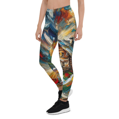 Expressionistisches Farbchaos der Alpen und Schönheit der Berge - Abstrakt - Leggings (All-Over Print) berge xxx yyy zzz