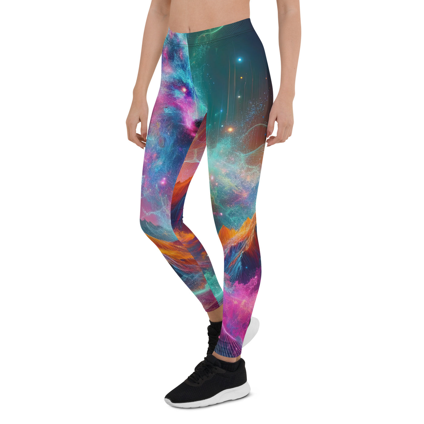 Alpen und Wolf: Lebendige Farben und schimmernde Lichtpartikel (AN) - Leggings (All-Over Print) xxx yyy zzz