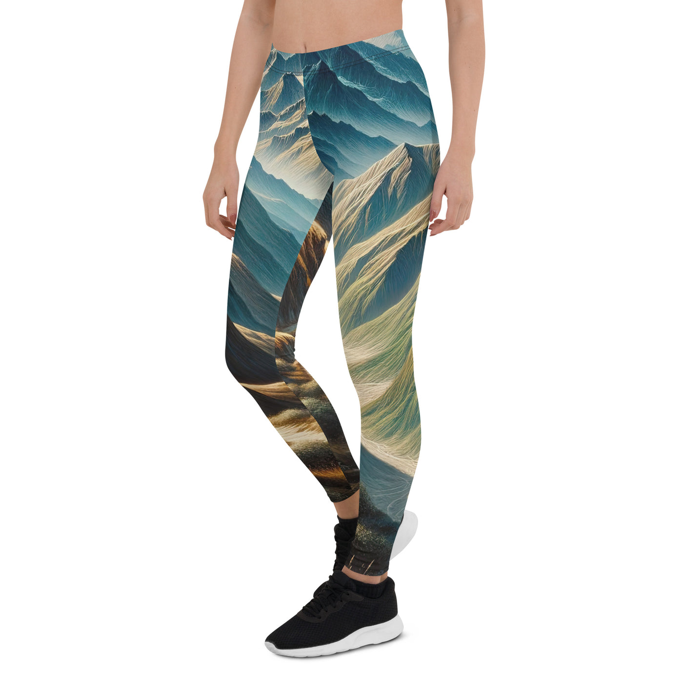 Berglandschaft: Acrylgemälde mit hervorgehobenem Pfad - Leggings (All-Over Print) berge xxx yyy zzz