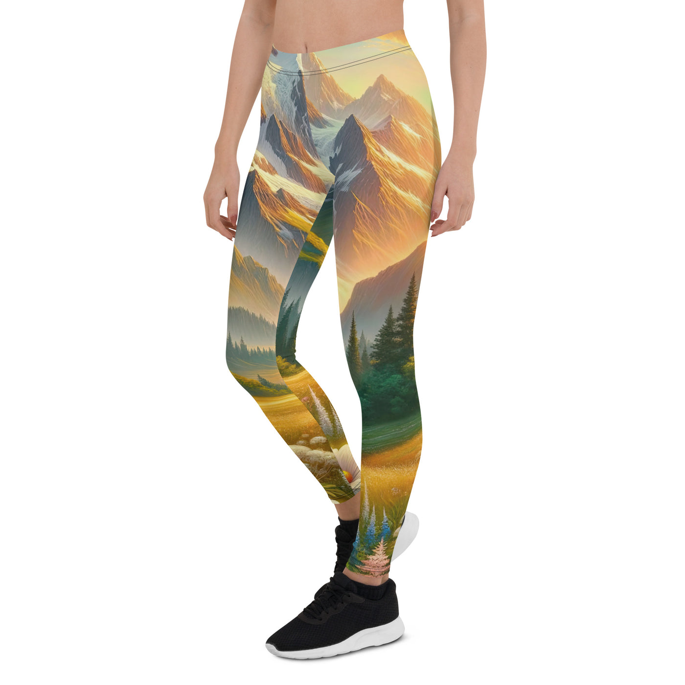 Heitere Alpenschönheit: Schneeberge und Wildblumenwiesen - Leggings (All-Over Print) berge xxx yyy zzz