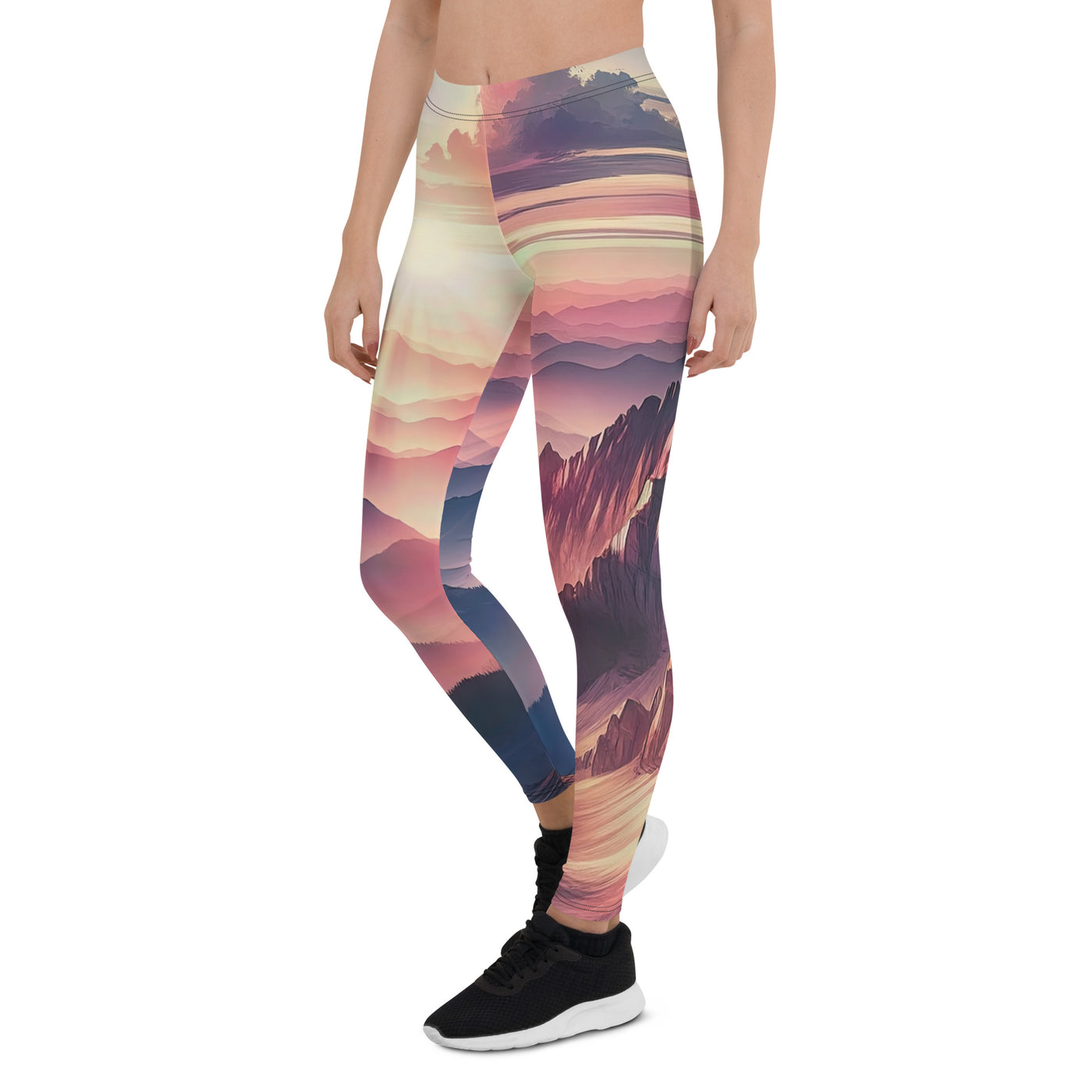 Schöne Berge bei Sonnenaufgang: Malerei in Pastelltönen - Leggings (All-Over Print) berge xxx yyy zzz