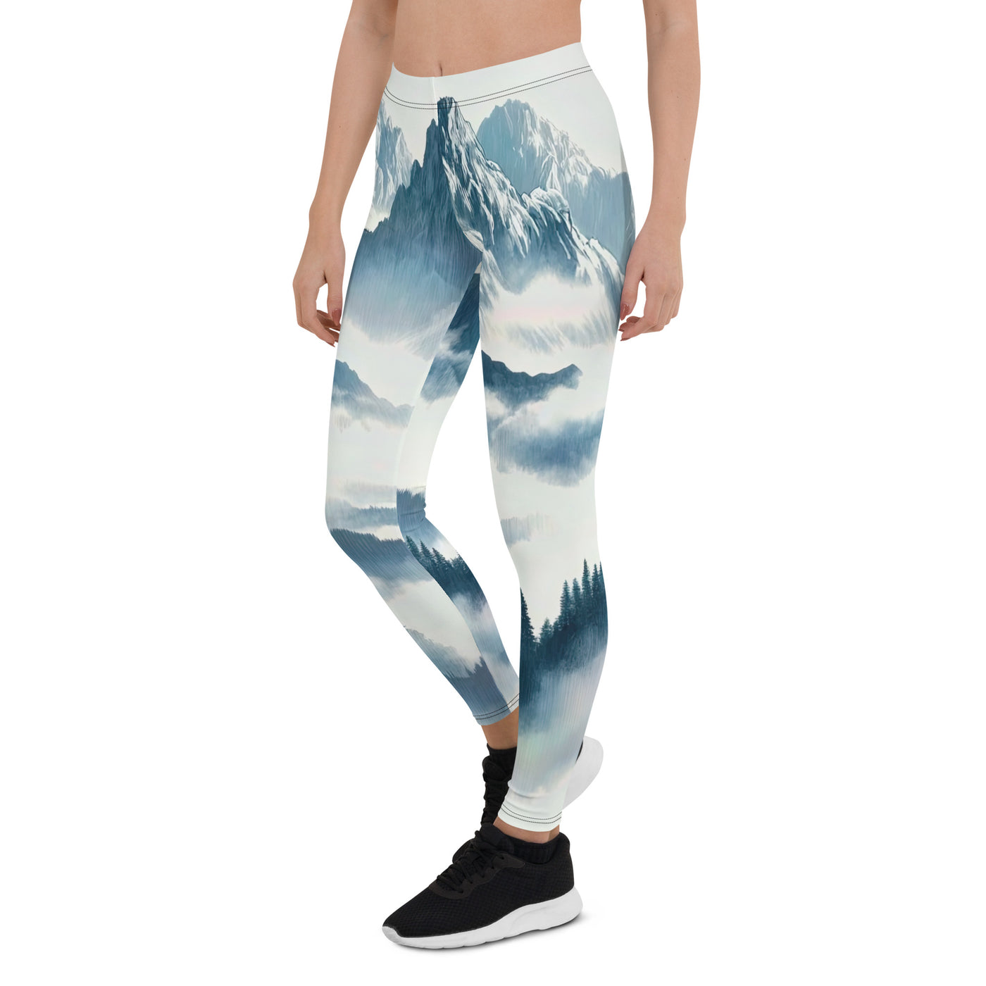 Nebeliger Alpenmorgen-Essenz, verdeckte Täler und Wälder - Leggings (All-Over Print) berge xxx yyy zzz