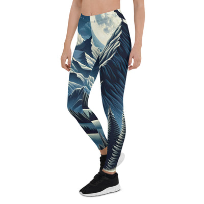 Steinbock in Alpennacht, silberne Berge und Sternenhimmel - Leggings (All-Over Print) berge xxx yyy zzz