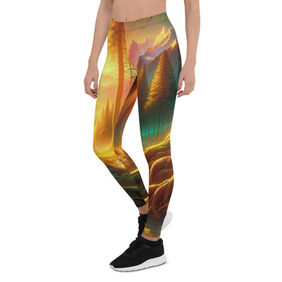 Golden-Stunde Alpenwald, Sonnenlicht durch Blätterdach - Leggings (All-Over Print) camping xxx yyy zzz