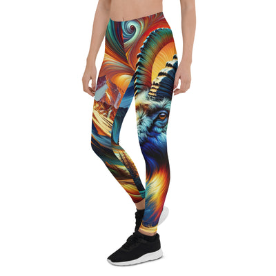 Digitale Kunst der Alpen, Landschaft mit wirbelnden, abstrakten Formen - Leggings (All-Over Print) berge xxx yyy zzz