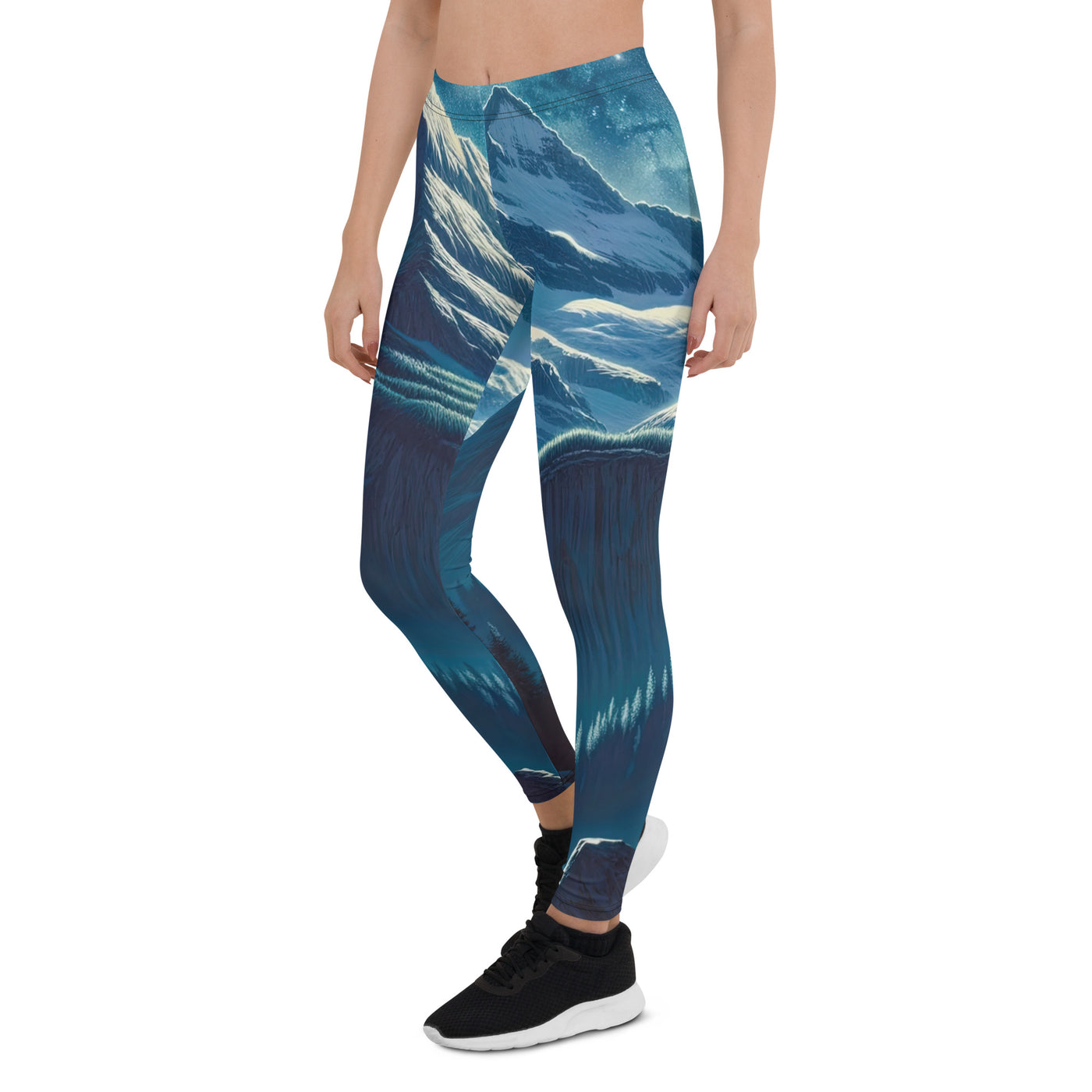 Legendäre Alpennacht, Mondlicht-Berge unter Sternenhimmel - Leggings (All-Over Print) berge xxx yyy zzz