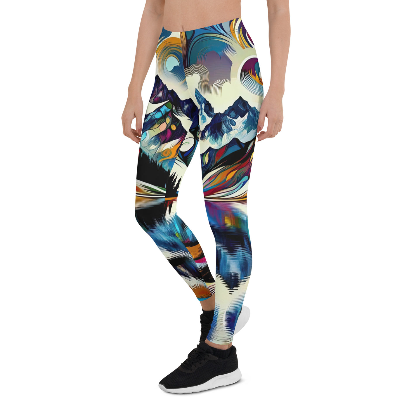 Alpensee im Zentrum eines abstrakt-expressionistischen Alpen-Kunstwerks - Leggings (All-Over Print) berge xxx yyy zzz