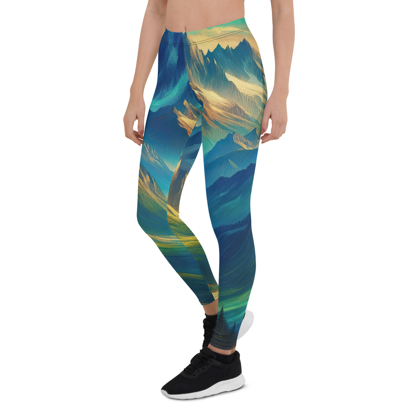 Atemberaubende alpine Komposition mit majestätischen Gipfeln und Tälern - Leggings (All-Over Print) berge xxx yyy zzz