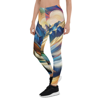 Alpen in abstrakter Expressionismus-Manier, wilde Pinselstriche - Leggings (All-Over Print) berge xxx yyy zzz