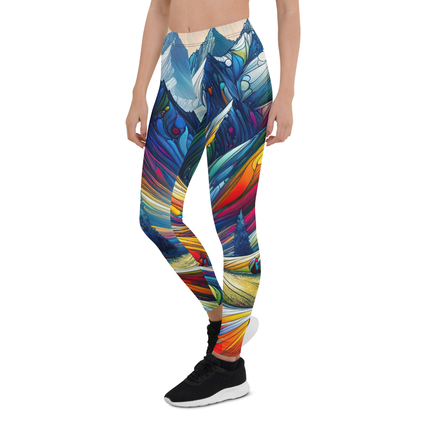 Surreale Alpen in abstrakten Farben, dynamische Formen der Landschaft - Leggings (All-Over Print) camping xxx yyy zzz