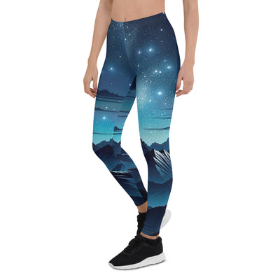 Alpen unter Sternenhimmel mit glitzernden Sternen und Meteoren - Leggings (All-Over Print) berge xxx yyy zzz