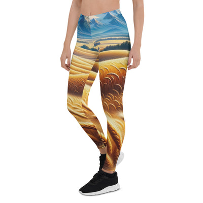 Ölgemälde eines weiten bayerischen Weizenfeldes, golden im Wind (TR) - Leggings (All-Over Print) xxx yyy zzz